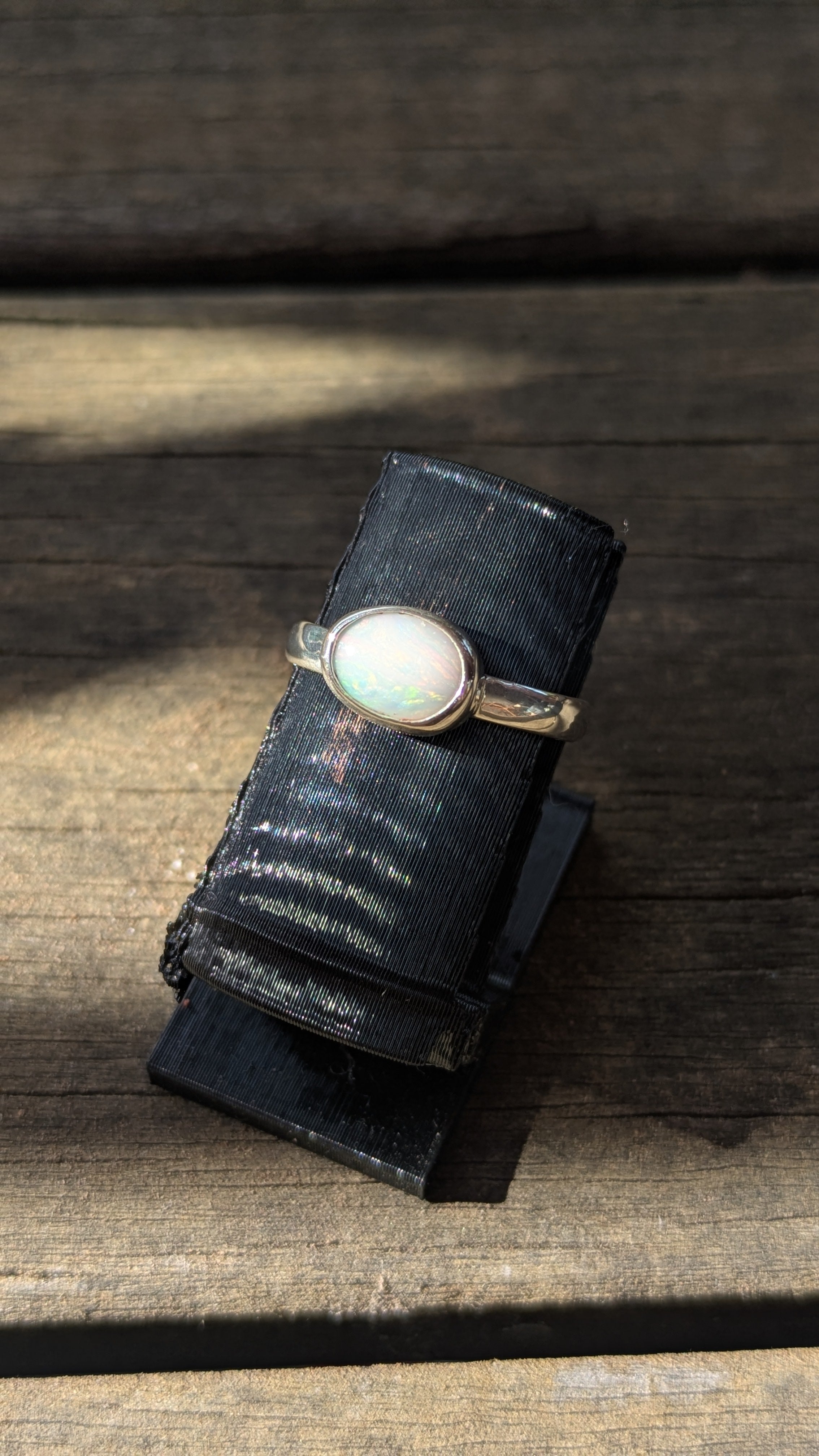Coober Pedy solid opal ring