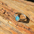 White Cliffs crystal opal ring in sterling silver