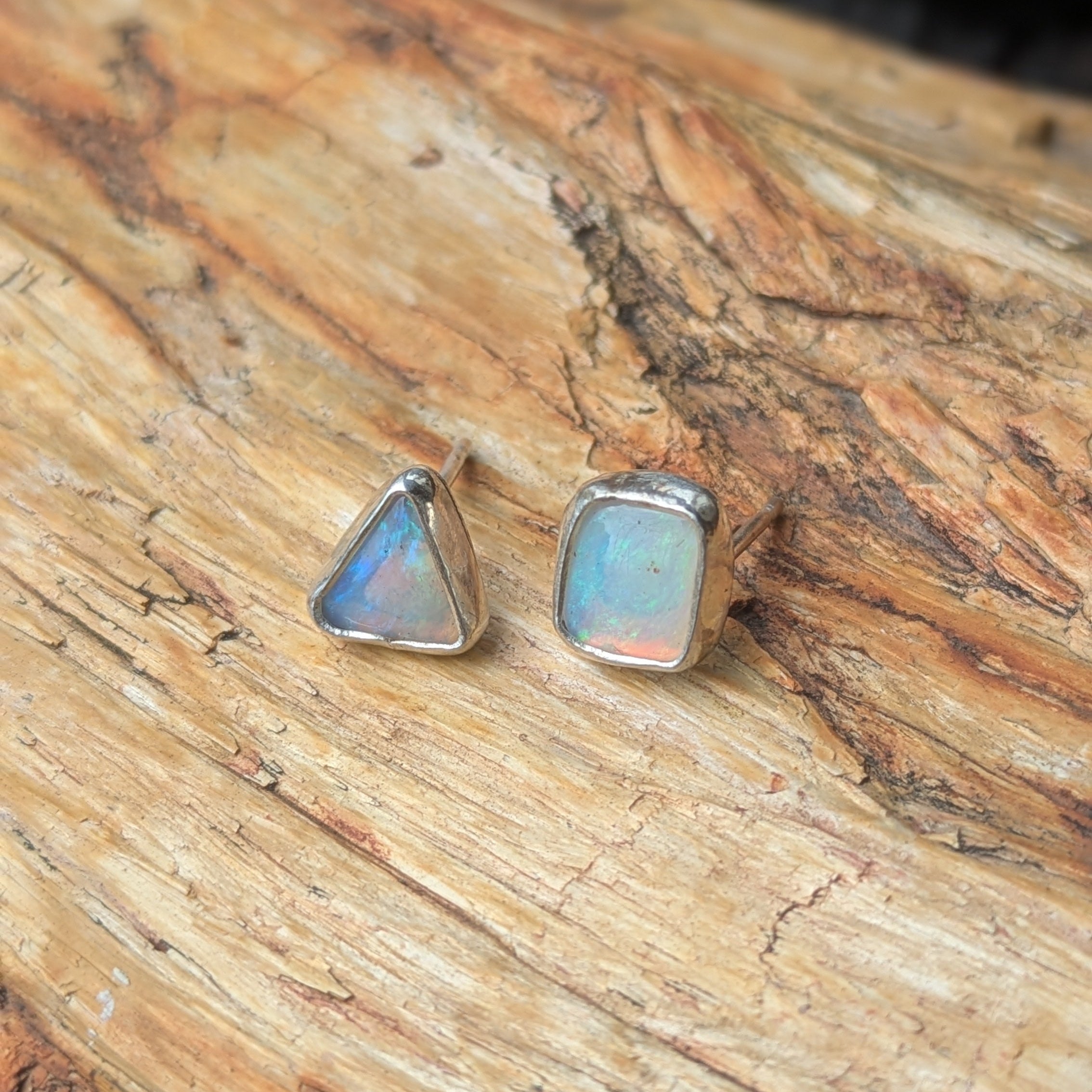 White Cliffs opal earing set