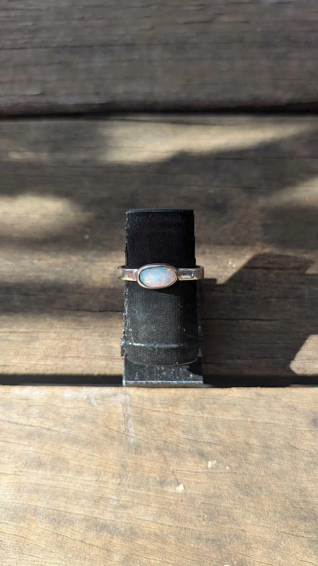 Coober Pedy solid opal ring