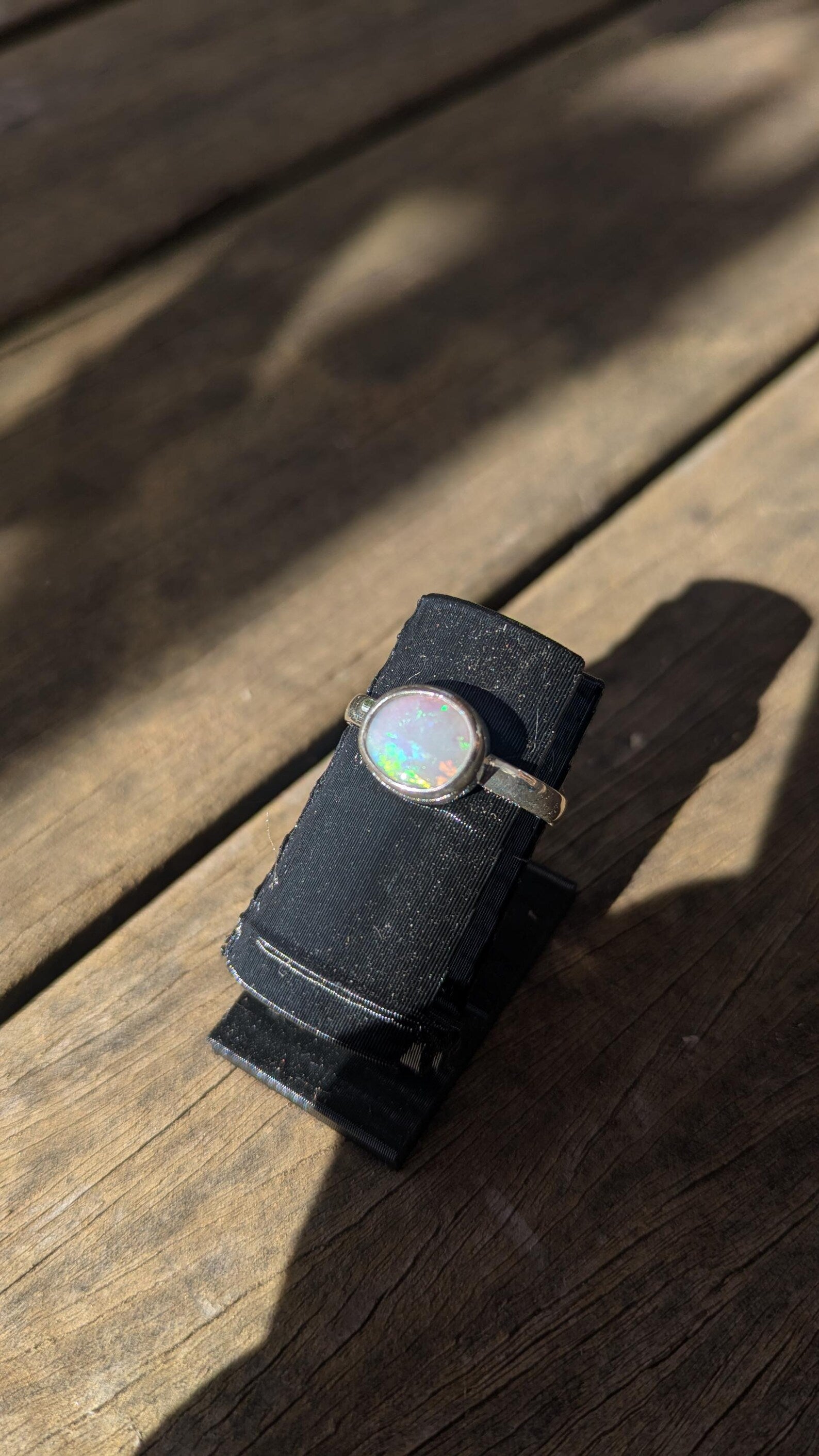 Coober Pedy solid opal ring