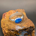 White Cliffs opal doublet ring in sterling silver