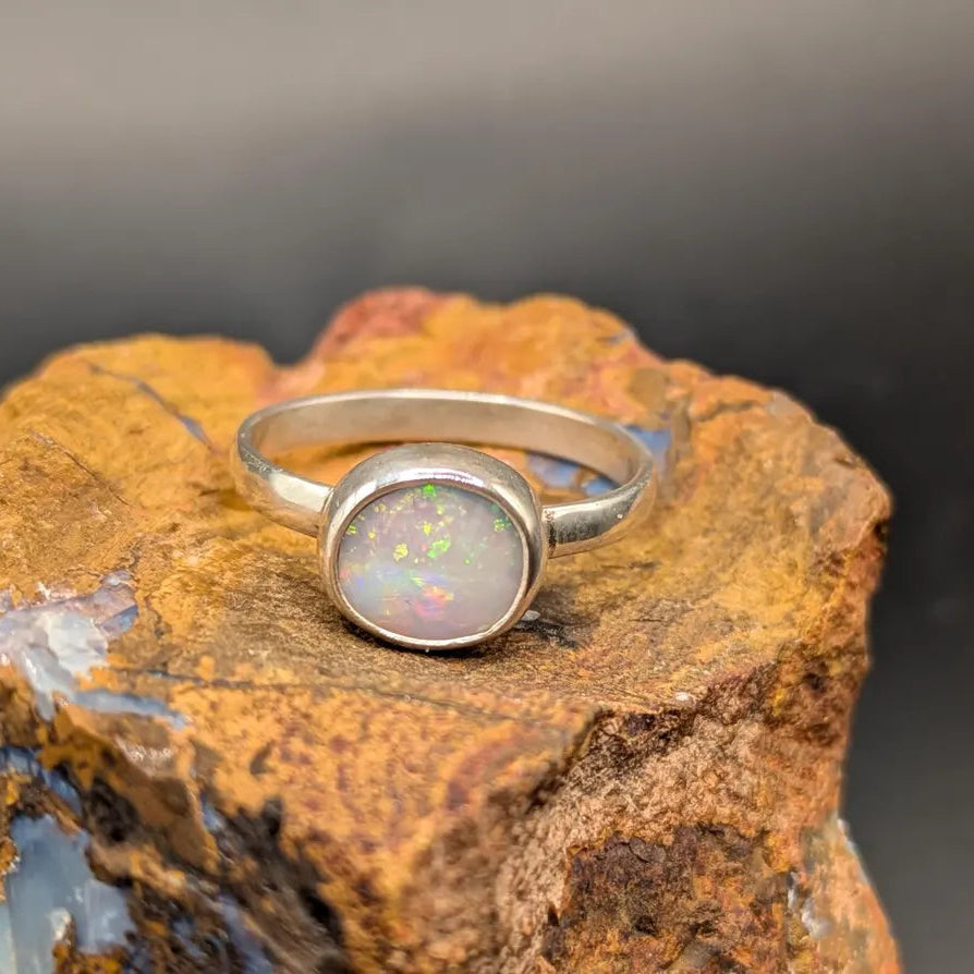 Coober Pedy solid opal ring