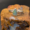 Lightning Ridge dark opal ring in sterling silver