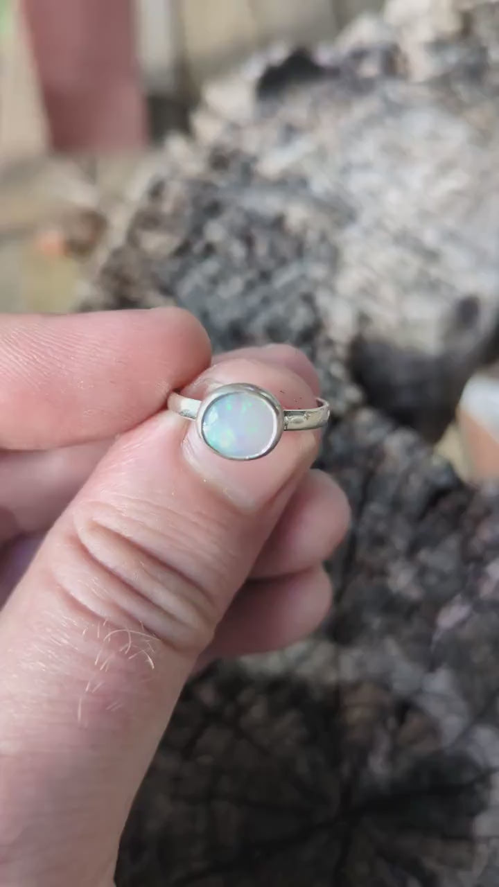 Coober Pedy solid opal ring
